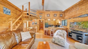 Smart TV, fireplace, DVD player, video library