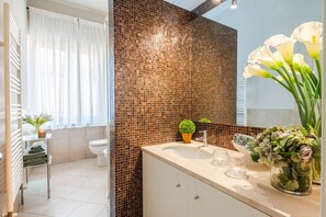 Dusche, Haartrockner, Handtücher