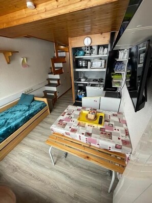 1 bedroom, WiFi - 300m from resort center, Ground floor, balcony, tv, 28m², Les Arcs (Les Arcs)