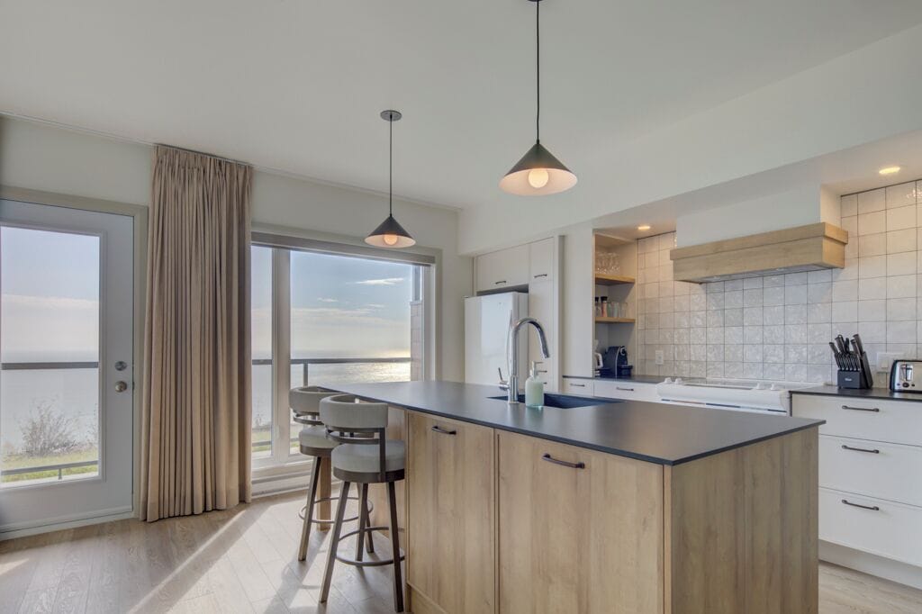 Apartment, 1 Bedroom, River View | Private kitchen | Full-size fridge, microwave, oven, dishwasher