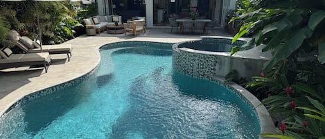 Outdoor pool, a heated pool