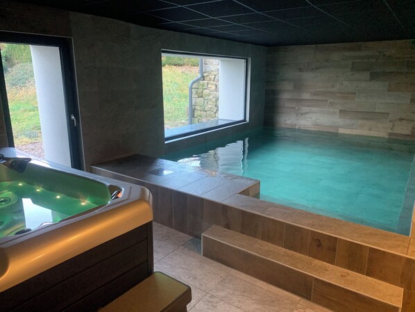 Indoor pool, a heated pool