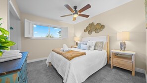 4 bedrooms, desk, iron/ironing board, travel cot