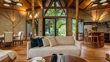 Tree House, vue montagne | Coin séjour