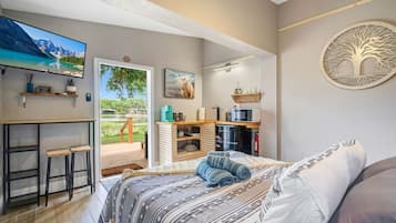 1 slaapkamer, een bureau, een strijkplank/strijkijzer, wifi