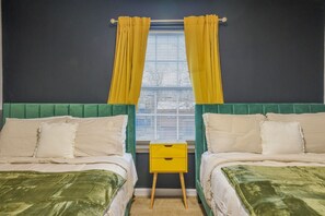 4 bedrooms, iron/ironing board, travel cot, WiFi