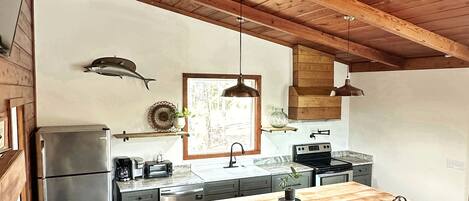 Kylskåp, mikrovågsugn, ugn och spishäll