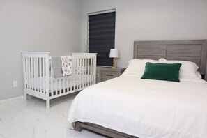 3 bedrooms, iron/ironing board, travel cot, WiFi