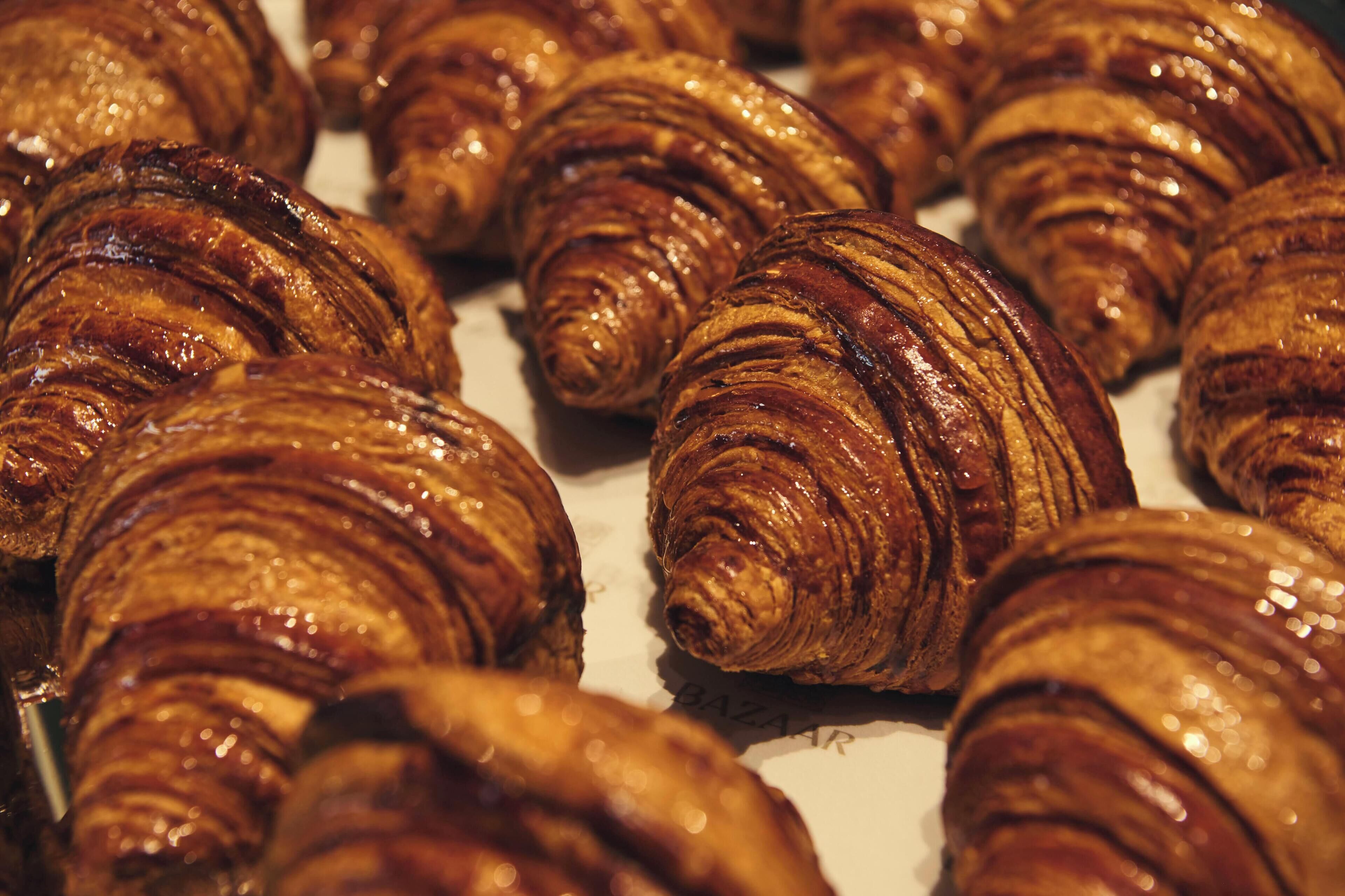 A close-up of glazed pastries.