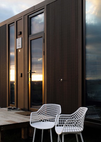 Terrace/patio. Bruce Farm Alpaca Cabin 2 by Tiny Away