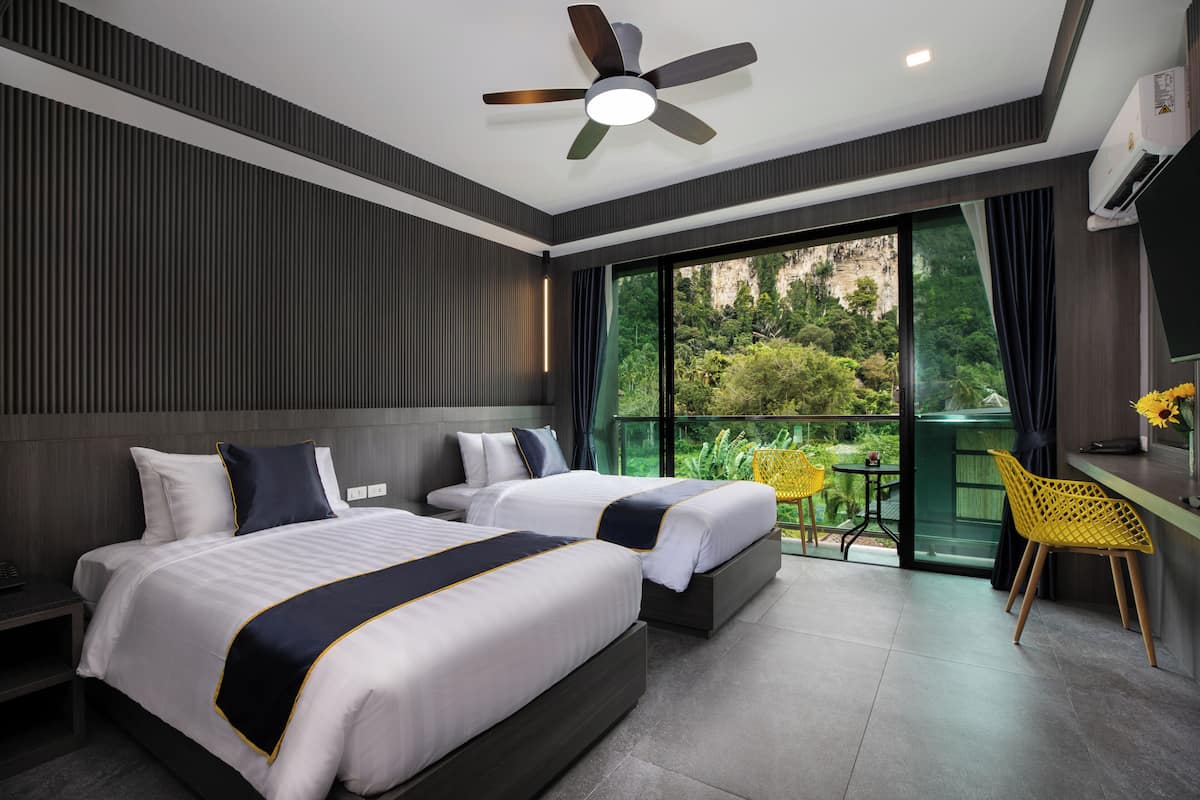 Chambre Deluxe avec lits jumeaux, vue montagne | 1 chambre, bureau, chambres insonorisées, Wi-Fi gratuit