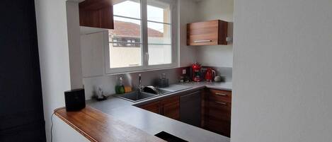 Réfrigérateur, micro-ondes, four, plaque de cuisson