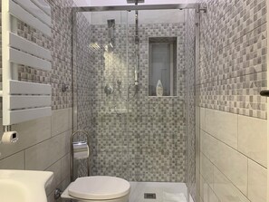 Shower, hair dryer, bidet, soap