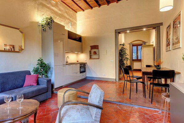 Apartment | Living area | 40-inch flat-screen TV with digital channels