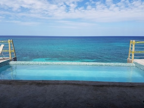 An infinity pool with a view of the ocean. - Je Suis Jamaica - 4 B R Beachfront Villa w Staff (Duncans)