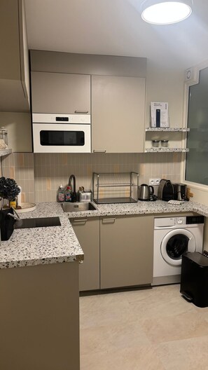 Microwave, stovetop, dishwasher