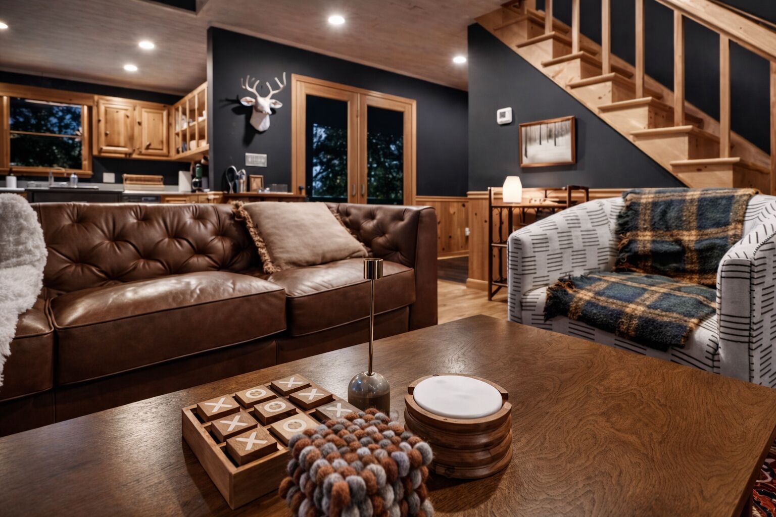 Smart TV, fireplace, video games, books