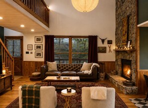 Smart TV, fireplace, video games, books