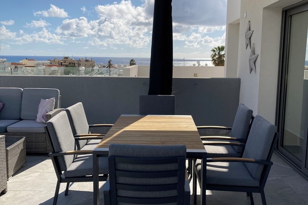 Patio with sea views