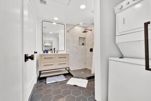 Hair dryer, towels