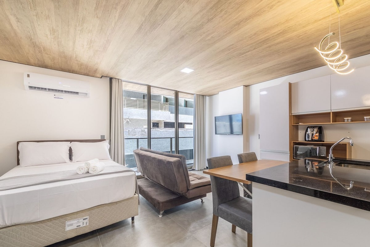 Estúdio básico | 1 quarto, individualmente mobiliados, Wi-Fi de cortesia, roupa de cama