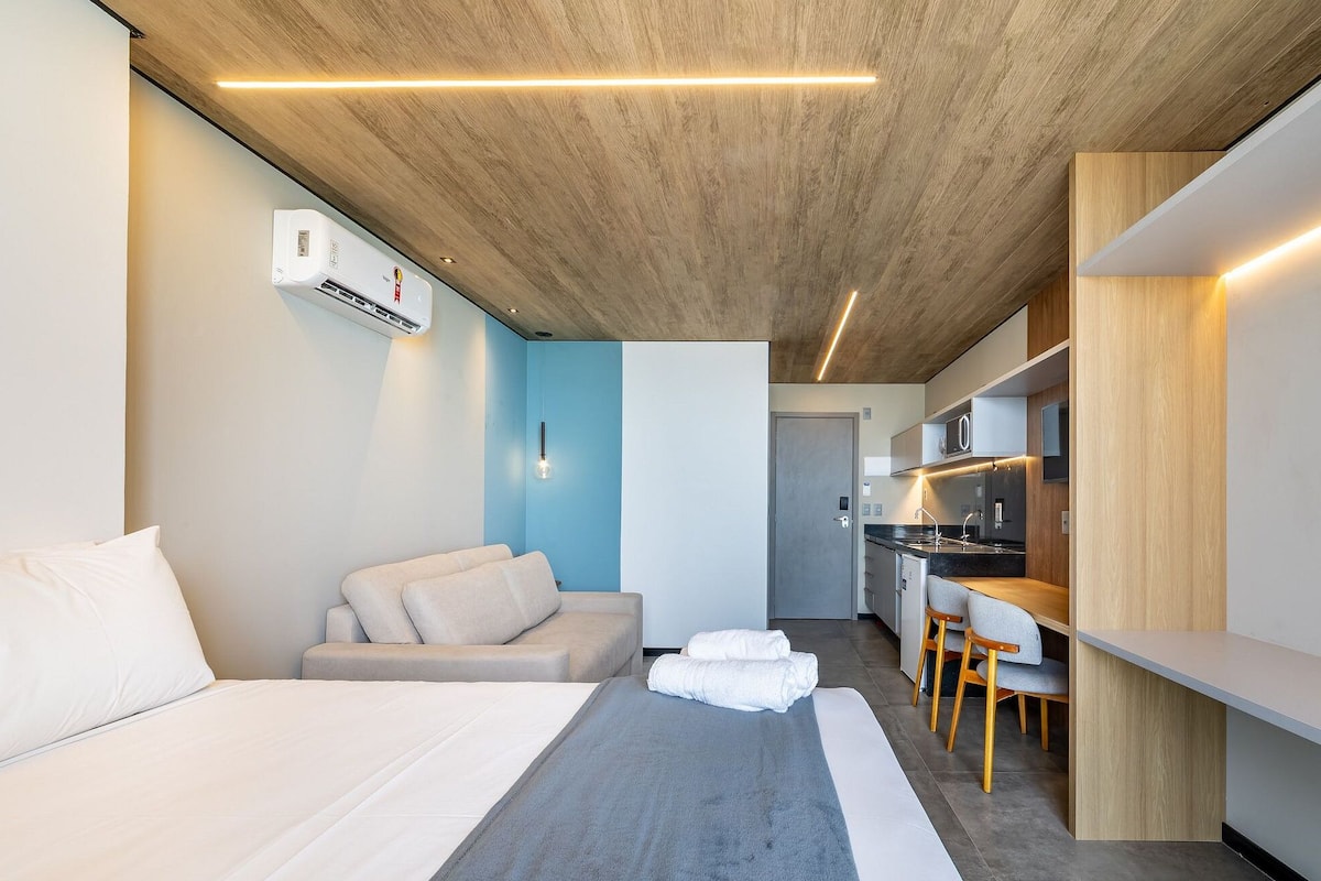 Apartamento básico | 1 quarto, individualmente mobiliados, Wi-Fi de cortesia, roupa de cama