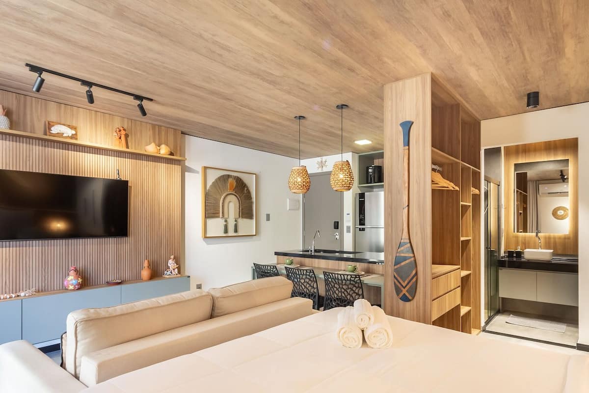 Apartamento básico | 1 quarto, individualmente mobiliados, Wi-Fi de cortesia, roupa de cama