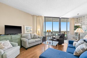 Condo, Multiple Beds (Surfside Resort #1508) | Living area | TV