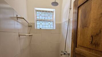 Hair dryer, towels, toilet paper