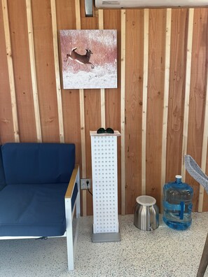 Interior - Charming Desert Beach House Tiny home, with AC, WiFi, game room/fitness room. (Beryl)