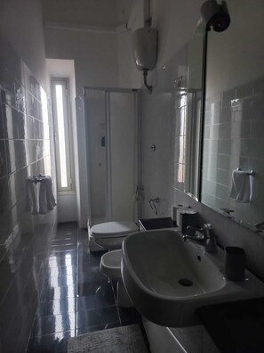 Dusche, Haartrockner, Bidet, Handtücher