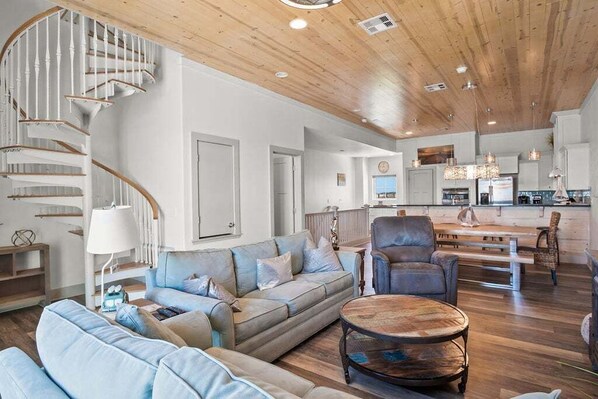 House, Multiple Beds, Hot Tub (Shorely A Good Time) | Living area | 42-inch flat-screen TV with digital channels