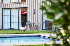 Luxury Suite, Patio, Pool View | 1 bedroom, in-room safe, soundproofing, free WiFi