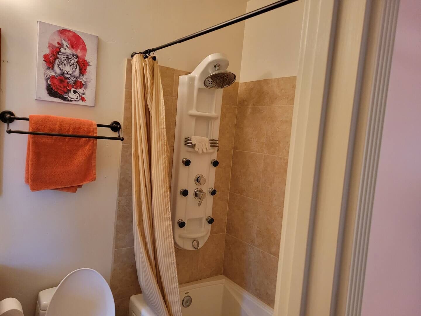 Shower, toilet paper