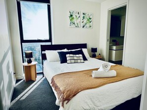 2 bedrooms, iron/ironing board, WiFi, bed sheets