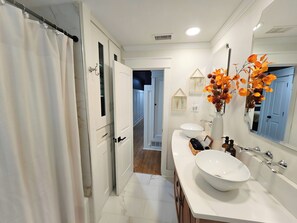 Hair dryer, towels, soap, shampoo - The BlueStone, Charming 3-bedroom house in delightful Central Abilene (Abilene)