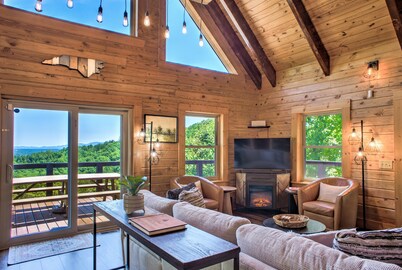 Laughing Logs | Mountain Cabin with Hot Tub, Games, & Stunning Views