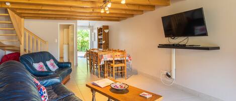 Téléviseur, lecteur de DVD, table de ping-pong