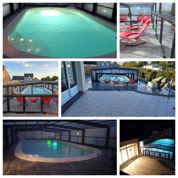 Inomhuspool och utomhuspool