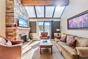 TV, fireplace - Breck Ski-In/Ski-Out Condo with Resort Amenities (Breckenridge)
