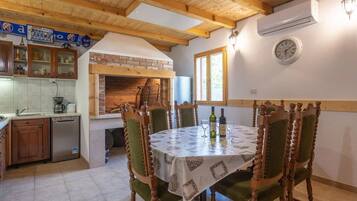 House (Four Bedroom Holiday Home with Pool a) | Private kitchen | Fridge