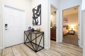 4 bedrooms, desk, iron/ironing board, travel cot