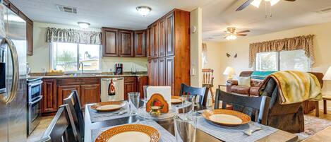 Fridge, microwave, stovetop, dishwasher