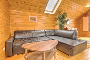Classic House, 5 Bedrooms | Living room | DVD player - Wooden Chalet in Carinthia Near Bathing Lakes (Liebenfels)