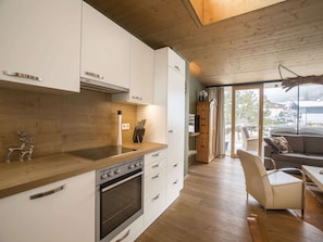 Fridge, oven, dishwasher, high chair