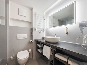 Free toiletries, hair dryer, towels