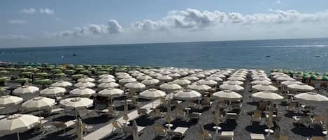 Private beach, white sand, beach cabanas, sun loungers