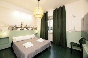 Standard Double Room, 1 Queen Bed, Non Smoking, Private Bathroom | Individually decorated, desk, laptop workspace, soundproofing - O Effe Games Vatican (Rome)