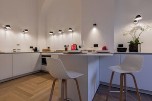 Comfort Apartment | Private kitchen | Espresso maker, electric kettle