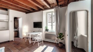 Junior Studio | Living area | 32-inch flat-screen TV with satellite channels - Pardo Apartments  (Locarno)